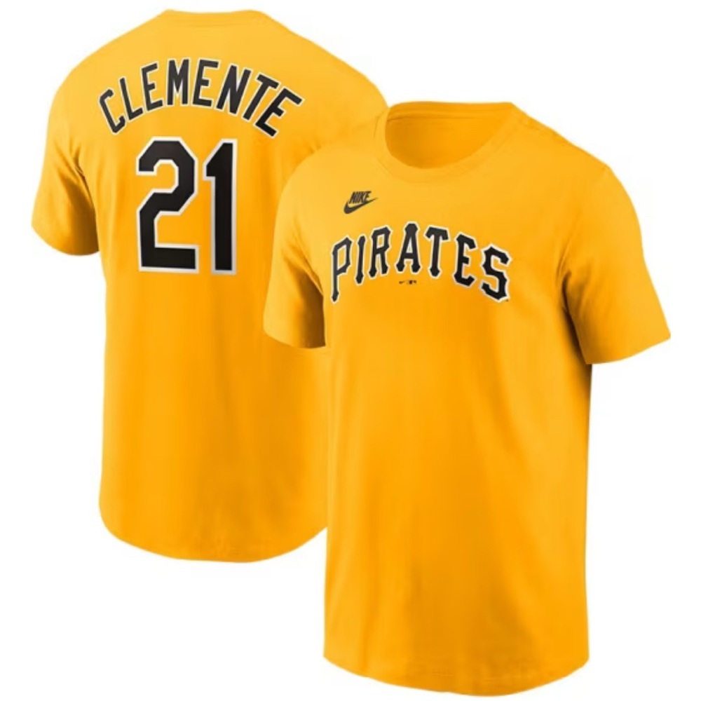 ROBERTO CLEMENTE PITTSBURGH PIRATES SHORT SLEEVE PLAYER T SHIRT, Size Large